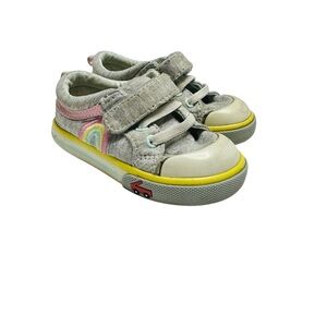 See Kai Run Toddler Size 5 Rainbow Gray Sneakers Hook & Loop Strap